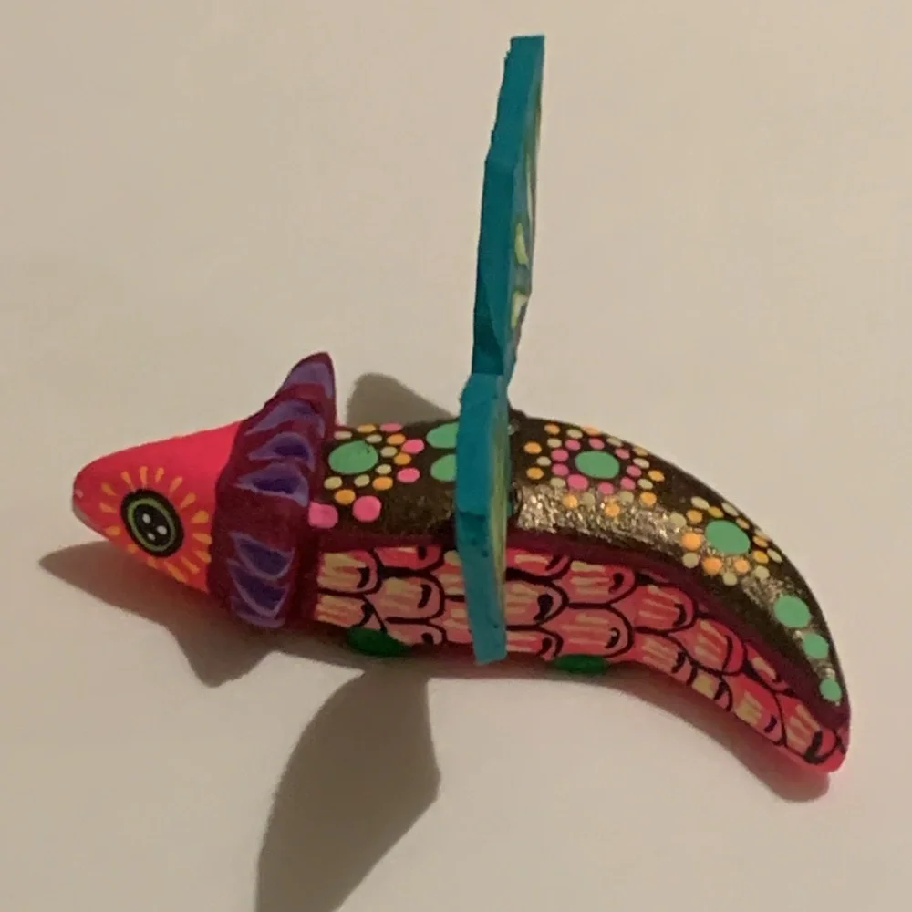 Colorful Bird Oaxaca Figurine , hand made, one of a kind. Unique, arty!